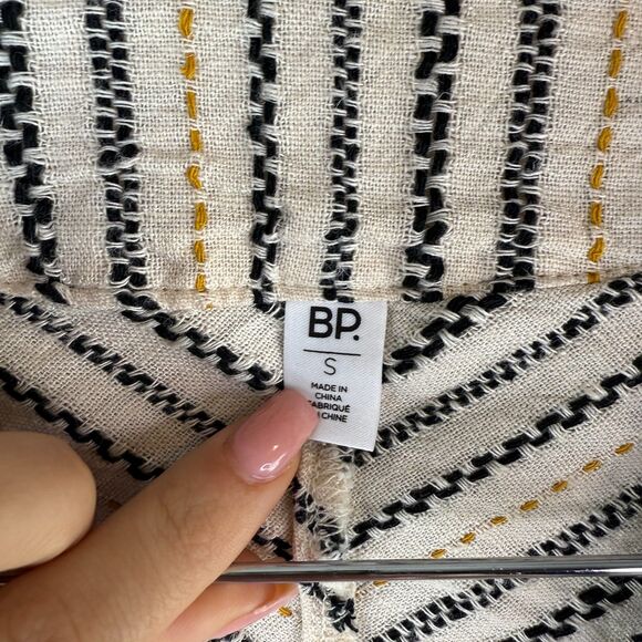 BP. Nordstrom Hippie Boho Stripped Cropped Open Front Kimono 3/4 Sleeve Squared - Picture 4 of 5